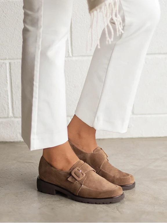New Munro Winslow Monk Strap Suede Loafers In Fawn 9.5 N Narrow